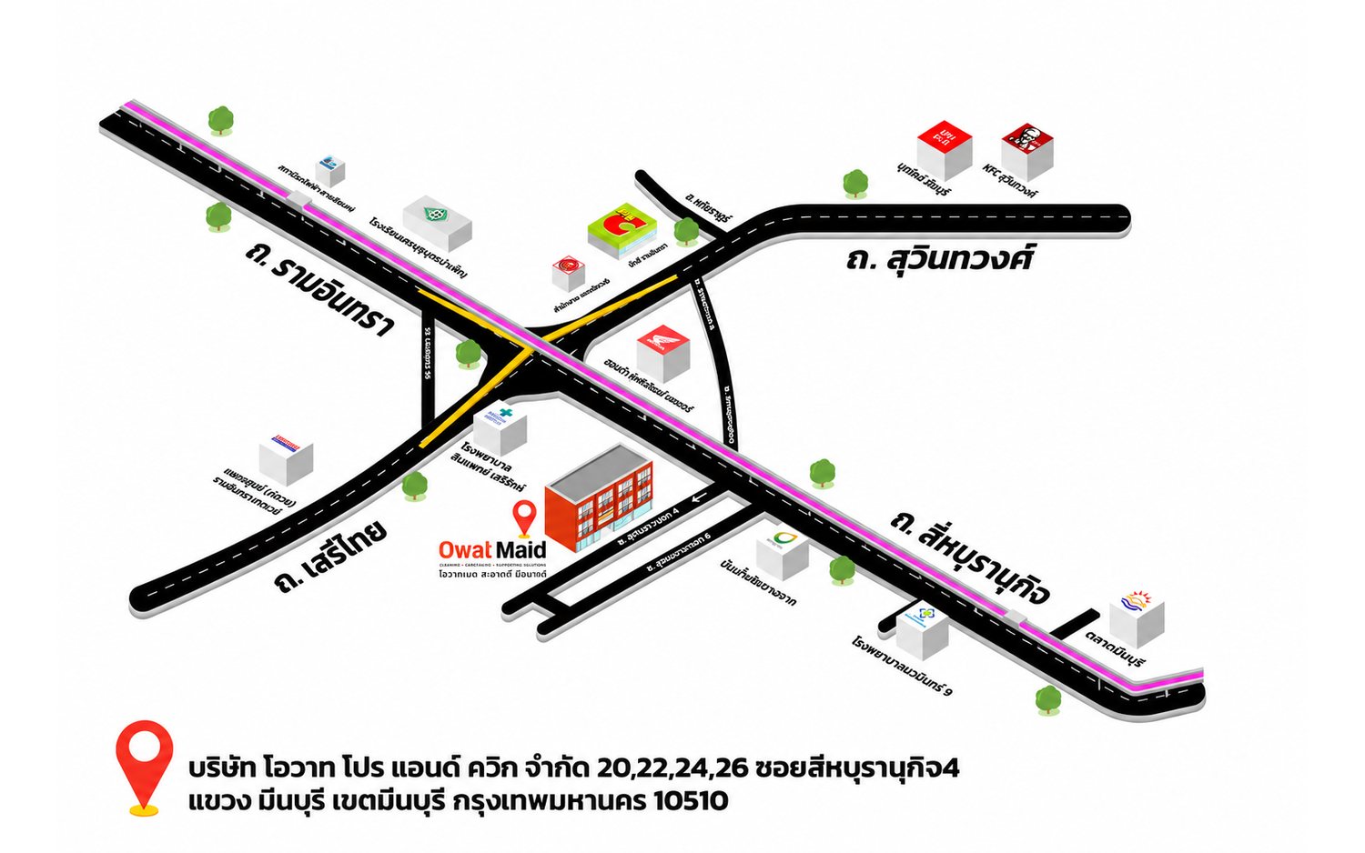 แผนที่สำนักงานกรุงเทพมหานคร ซอยสีหบุรานุกิจ 4 มีนบุรี